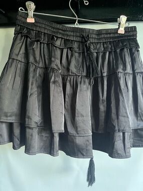 TCEC Black Ruffle Mini Skirt